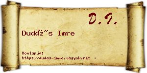 Dudás Imre névjegykártya